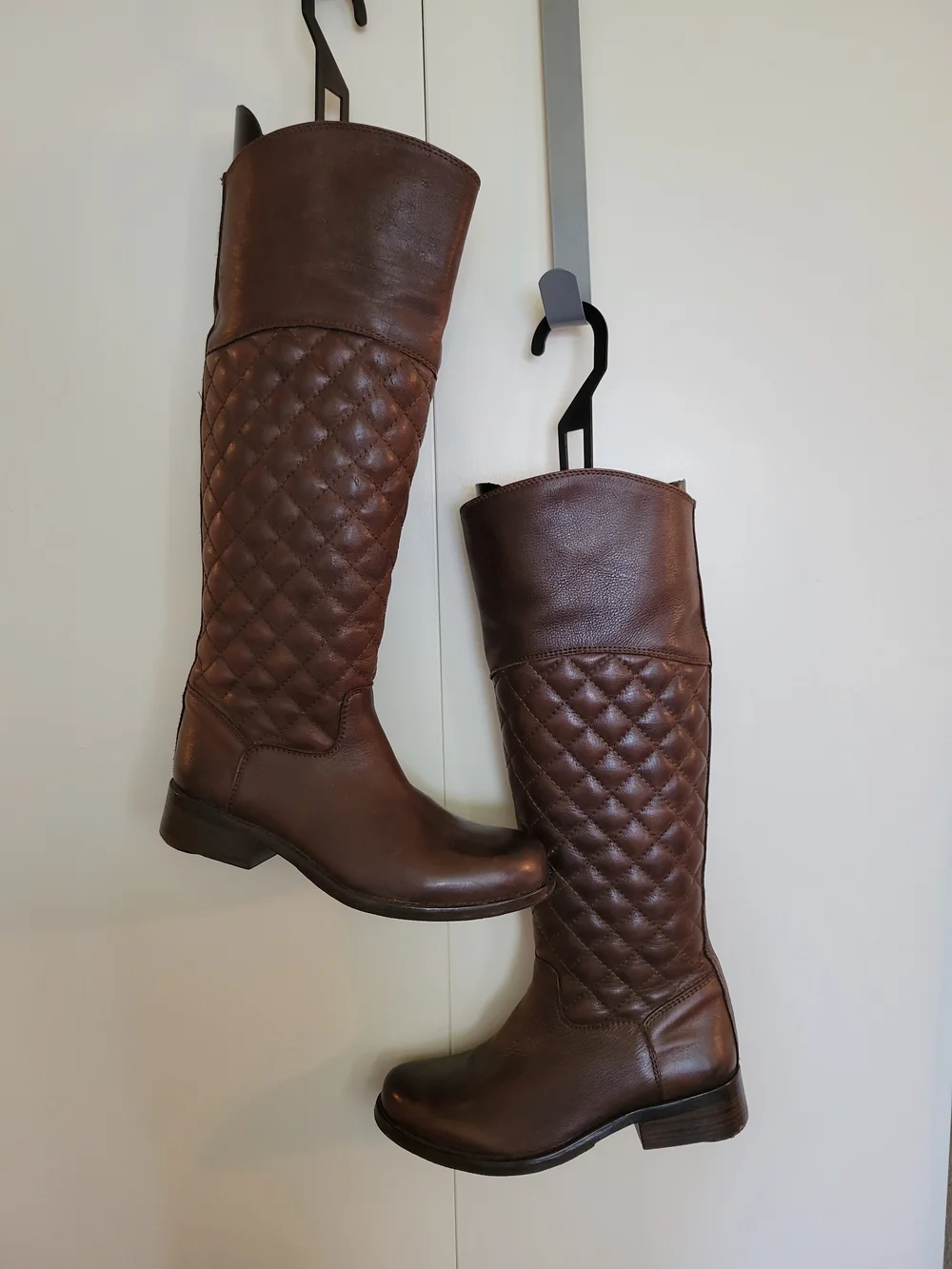Steve Madden Brown Quilted Over-the-Knee Leather Boots